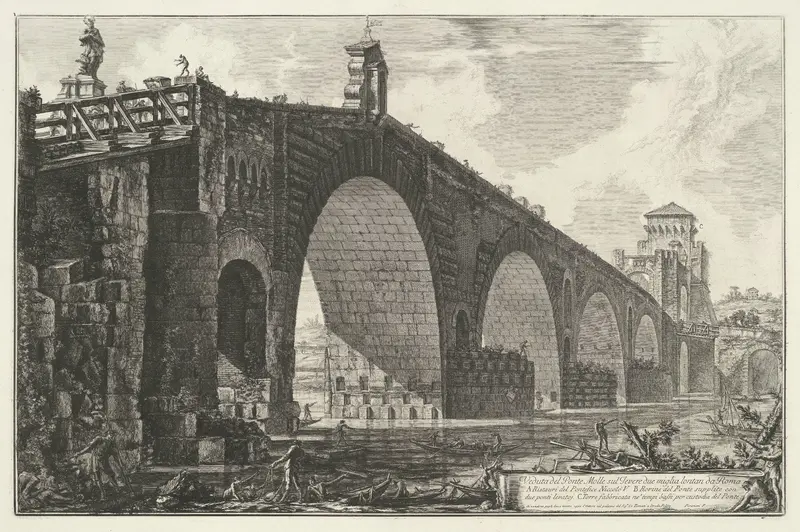 Milvische brug te Rome Wall Art by Unknown - High-Resolution Digital Print