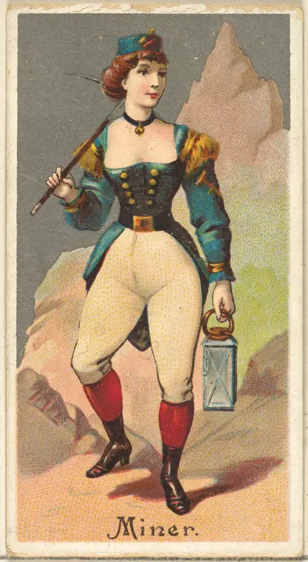 Miner, from the Occupations for Women series (N166) for Old Judge and Dogs Head Cigarettes Wall Art by Goodwin & Company - High-Resolution Digital Print