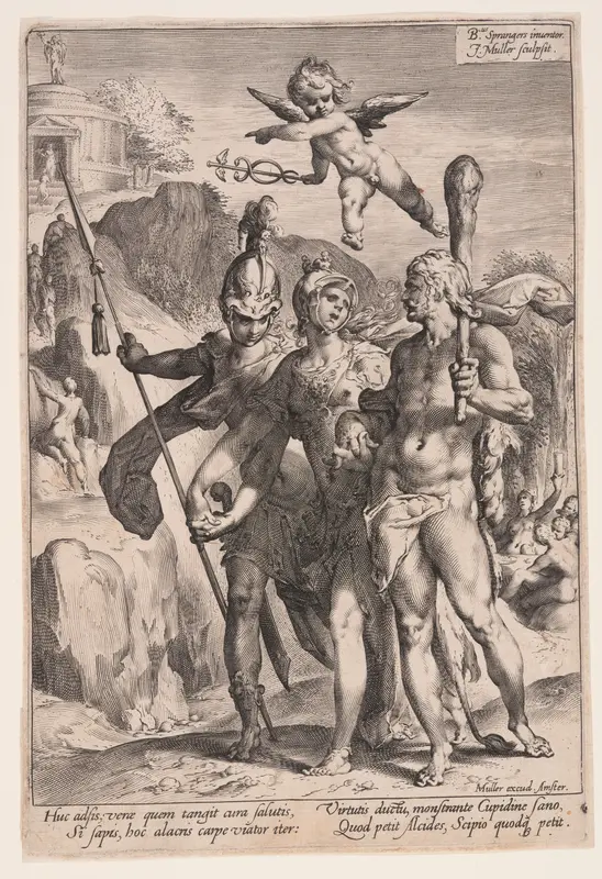 Minerva and Cupid Leading Hercules and Scipio to the Path of Virtue