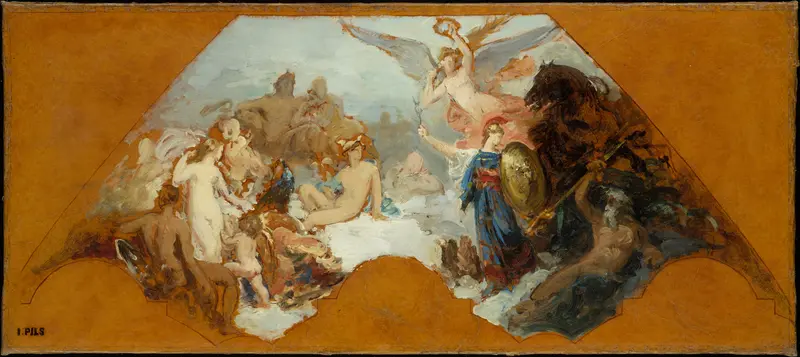 Minerva Combating Brute Force Wall Art by Isidore Pils - High-Resolution Digital Print