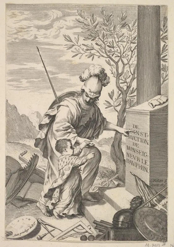 Minerva Instructs the Dauphin Wall Art by Claude Mellan - High-Resolution Digital Print