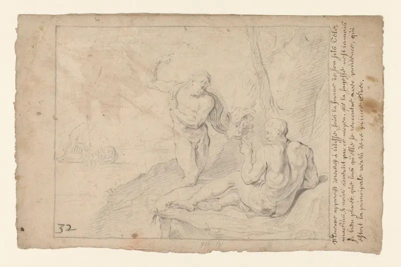 Minerva verschijnt aan Odysseus in de gedaante van diens zoon Telemachus Wall Art by anonymous - High-Resolution Digital Print