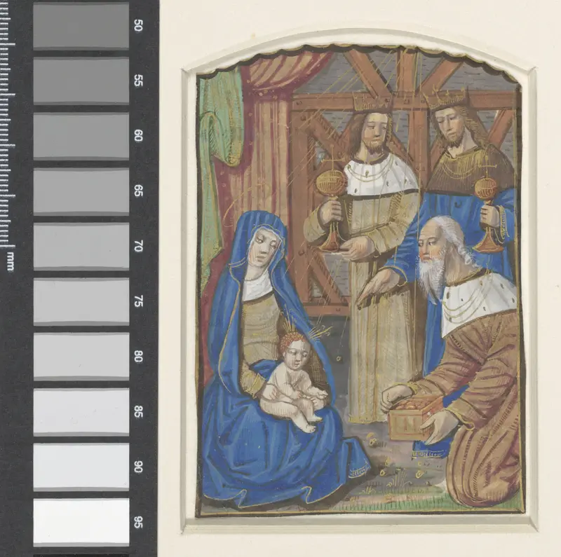 Miniatuur uit een getijdenboek: aanbidding der koningen Wall Art by anonymous - High-Resolution Digital Print