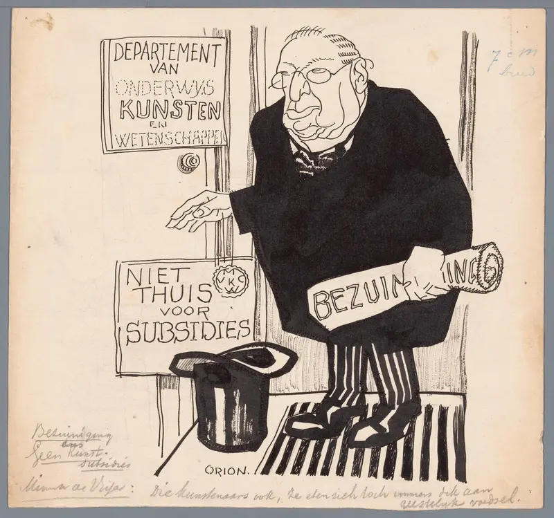 Minister de Visser en de bezuinigingen op kunstsubsidies Wall Art by Unknown - High-Resolution Digital Print