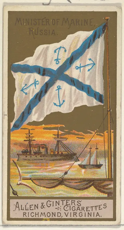 Minister of Marine, Russia, from the Naval Flags series (N17) for Allen & Ginter Cigarettes Brands Wall Art by Allen & Ginter - High-Resolution Digital Print