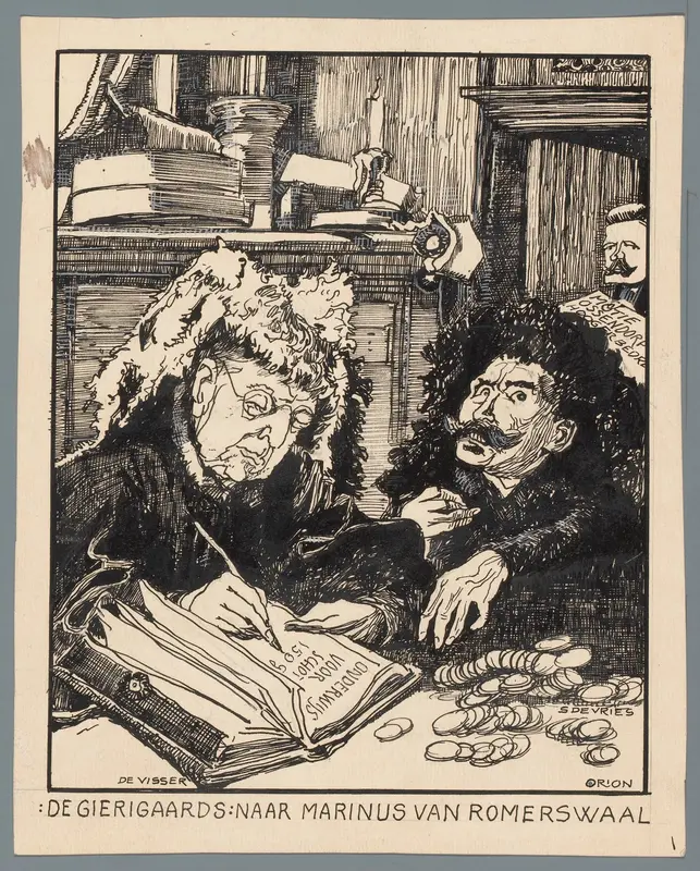 Ministers De Visser en Simon de Vries als de belastingontvangers Wall Art by Unknown - High-Resolution Digital Print
