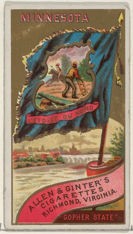 Minnesota, from Flags of the States and Territories (N11) for Allen & Ginter Cigarettes Brands Wall Art by Allen & Ginter - High-Resolution Digital Print