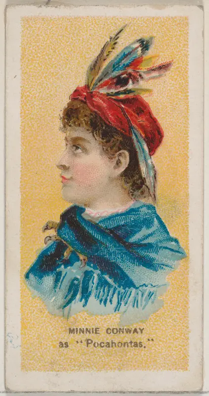 Minnie Conway as "Pocahontas," from the series Fancy Dress Ball Costumes (N73) for Duke brand cigarettes Wall Art by W. Duke, Sons & Co. - High-Resolution Digital Print