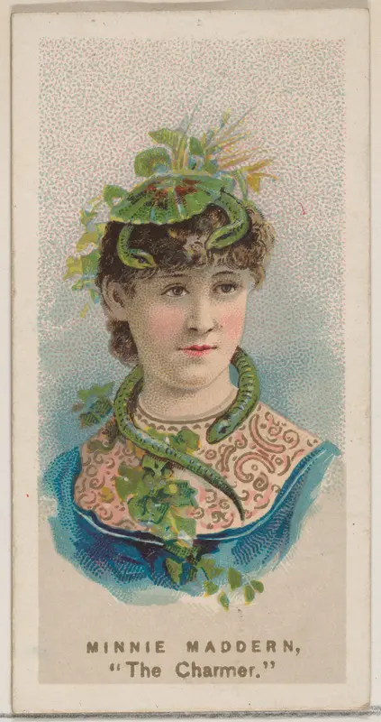 Minnie Maddern as "The Charmer," from the series Fancy Dress Ball Costumes (N73) for Duke brand cigarettes Wall Art by W. Duke, Sons & Co. - High-Resolution Digital Print