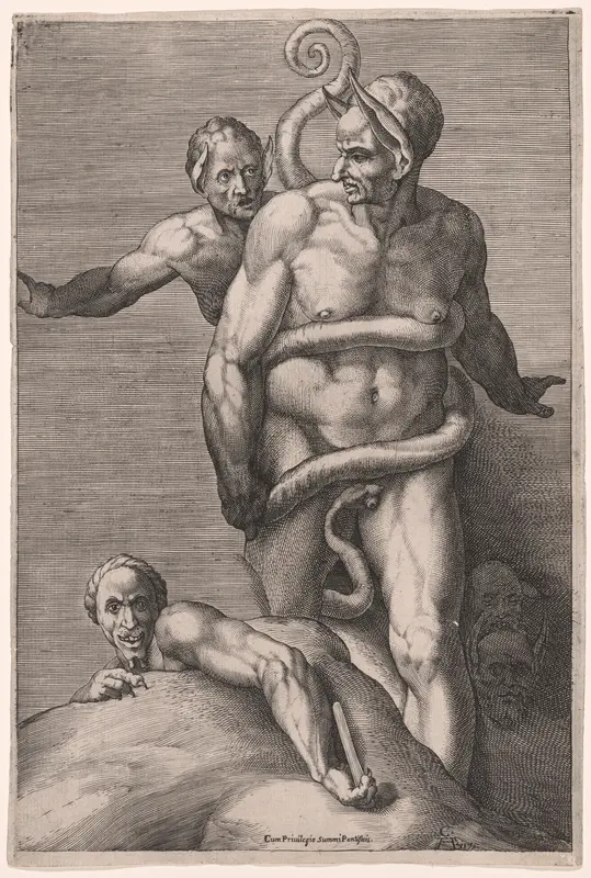 Minos and Demons, from the Last Judgment Wall Art by Cherubino Alberti - High-Resolution Digital Print