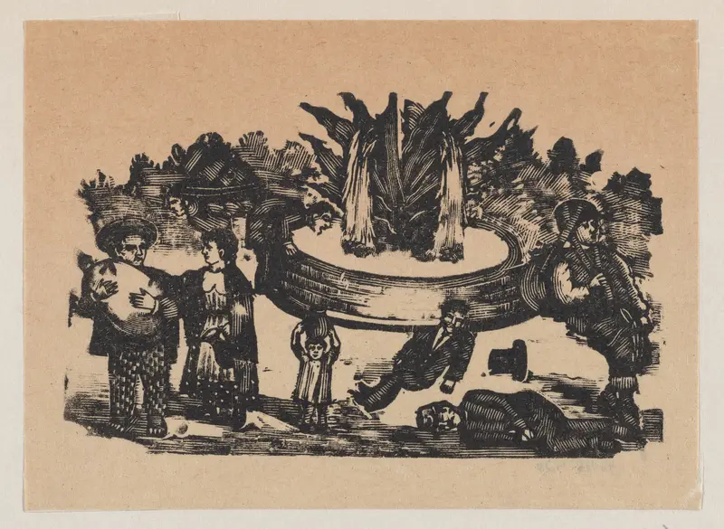 Miraculous fountain Wall Art by José Guadalupe Posada - High-Resolution Digital Print
