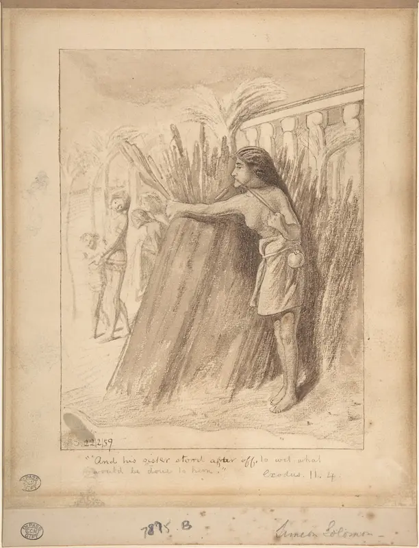 Miriam Watching the Finding of Moses in the Bulrushes Wall Art by Simeon Solomon - High-Resolution Digital Print