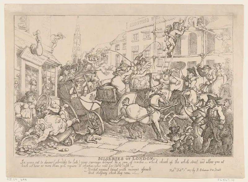 Miseries of London: Going Out to Dinner Wall Art by Thomas Rowlandson - High-Resolution Digital Print