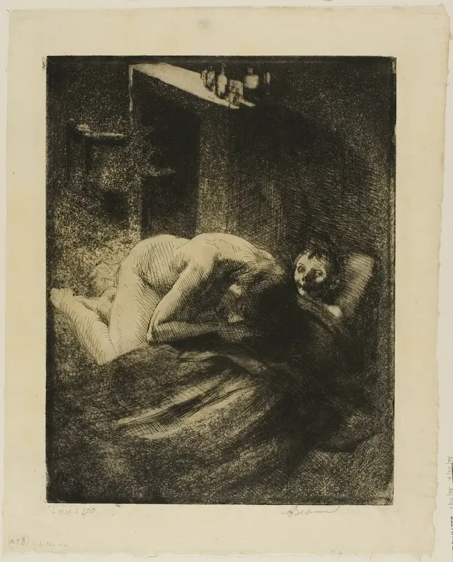 Misery, plate nine from Woman Wall Art by Albert Besnard - High-Resolution Digital Print