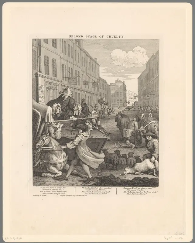 Mishandeling van werkdieren Wall Art by William Hogarth - High-Resolution Digital Print