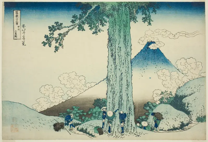 Mishima Pass in Kai Province (Koshu Mishimagoe), from the series "Thirty-six Views of Mount Fuji (Fugaku sanjurokkei)"