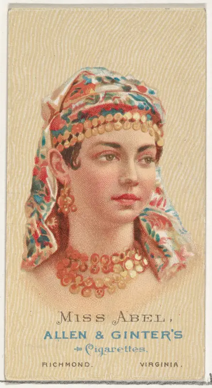 Miss Abel, from World's Beauties, Series 2 (N27) for Allen & Ginter Cigarettes Wall Art by Allen & Ginter - High-Resolution Digital Print