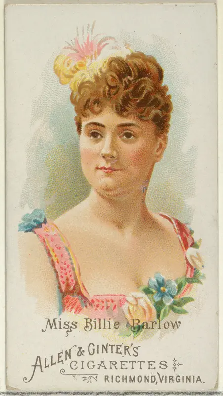 Miss Billie Barlow, from World's Beauties, Series 1 (N26) for Allen & Ginter Cigarettes Wall Art by Allen & Ginter - High-Resolution Digital Print