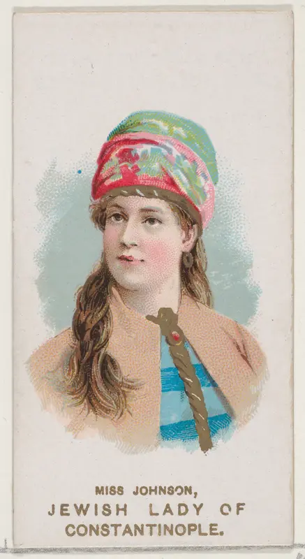 Miss Johnson Dressed as Jewish Lady of Constantinople, from the set Actors and Actresses, Second Series (N71) for Duke brand cigarettes Wall Art by W. Duke, Sons & Co. - High-Resolution Digital Print