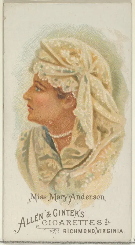 Miss Mary Anderson, from World's Beauties, Series 1 (N26) for Allen & Ginter Cigarettes Wall Art by Allen & Ginter - High-Resolution Digital Print