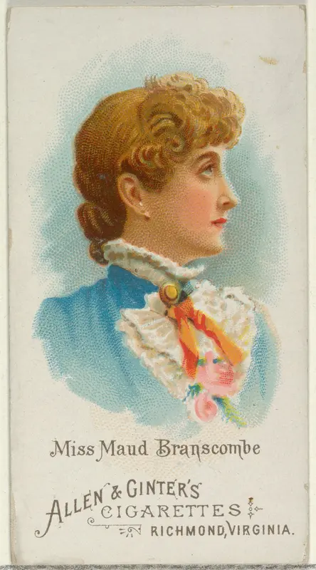 Miss Maud Branscombe, from World's Beauties, Series 1 (N26) for Allen & Ginter Cigarettes Wall Art by Allen & Ginter - High-Resolution Digital Print