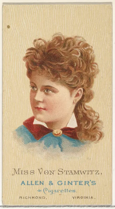 Miss Von Stamwitz, from World's Beauties, Series 2 (N27) for Allen & Ginter Cigarettes Wall Art by Allen & Ginter - High-Resolution Digital Print