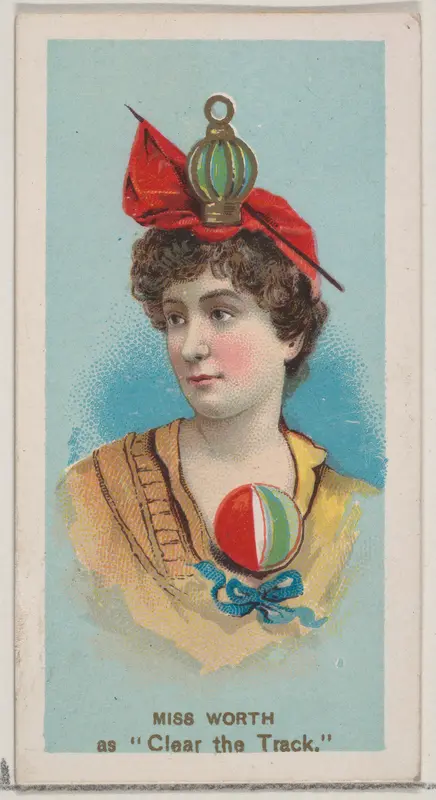 Miss Worth as "Clear the Track," from the series Fancy Dress Ball Costumes (N73) for Duke brand cigarettes Wall Art by W. Duke, Sons & Co. - High-Resolution Digital Print