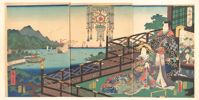 Mitsuuji in the Maruyama Pleasure District of Nagasaki (Nagasaki dejima) Wall Art by Utagawa Kunisada - High-Resolution Digital Print