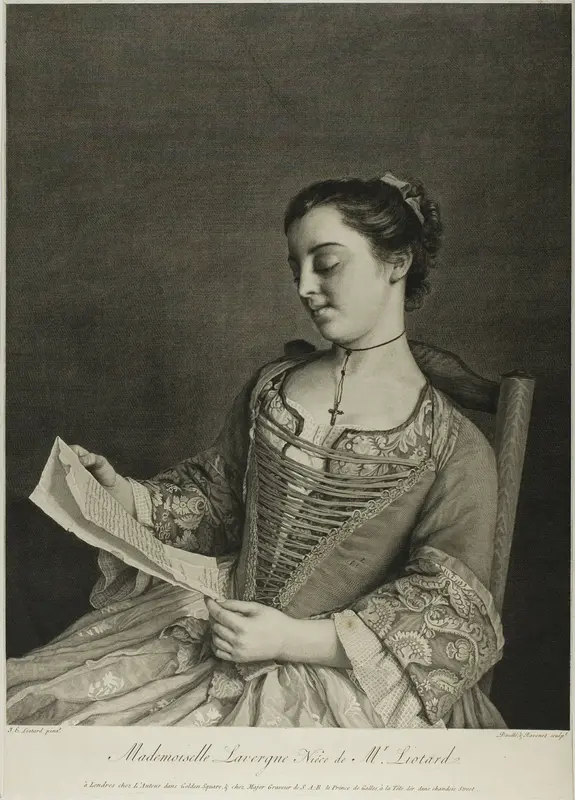 Mlle. Lavergne, Niece of Mr. Liotard Wall Art by Daullé - High-Resolution Digital Print