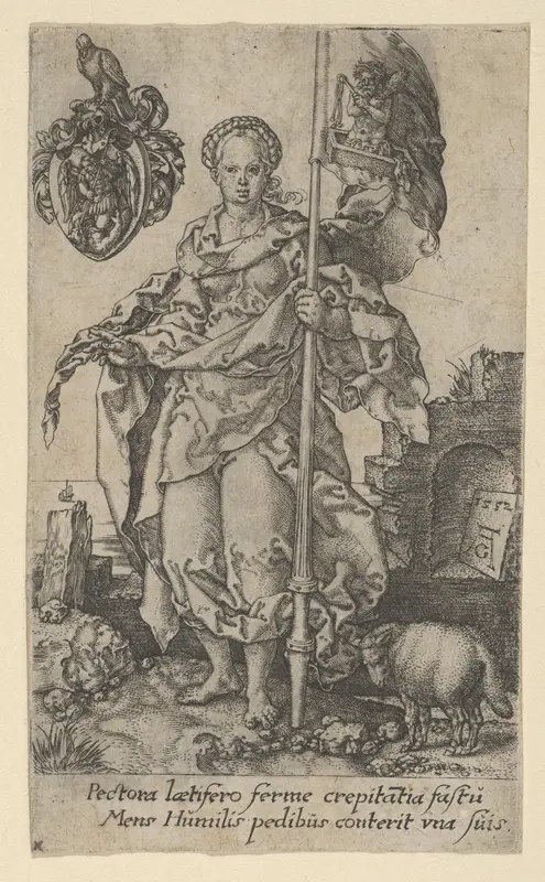 Modesty, from The Virtues Wall Art by Heinrich Aldegrever - High-Resolution Digital Print