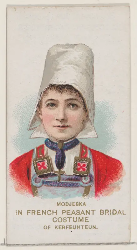 Modjeska in French Peasant Bridal Costume of Kerfeunteun, from the set Actors and Actresses, First Series (N70) for Duke brand cigarettes Wall Art by W. Duke, Sons & Co. - High-Resolution Digital Print