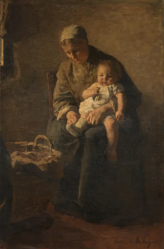 Moeder met kind Wall Art by Albert Neuhuys (1844-1914) - High-Resolution Digital Print