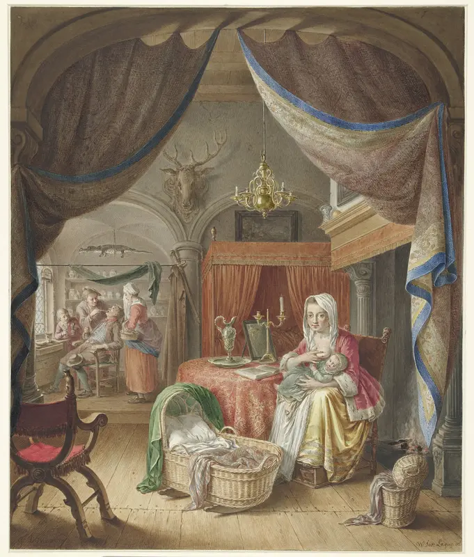 Moeder met kind aan de borst Wall Art by Willem Joseph Laquy - High-Resolution Digital Print