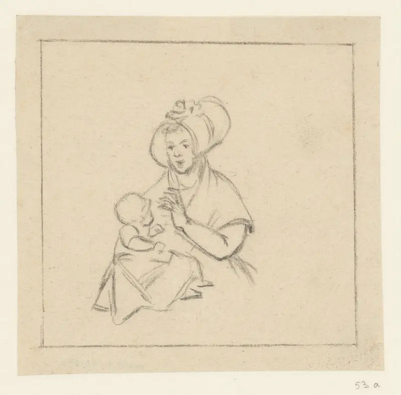 Moeder met kind op schoot Wall Art by anonymous - High-Resolution Digital Print