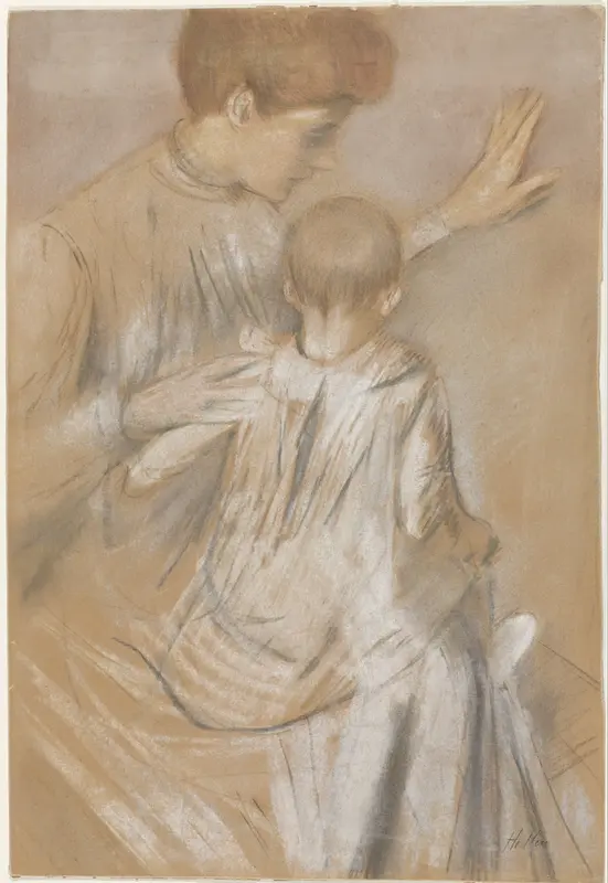 Moeder met kind op schoot Wall Art by Paul César Helleu - High-Resolution Digital Print
