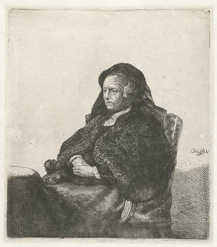 Moeder van de kunstenaar aan tafel Wall Art by anonymous - High-Resolution Digital Print