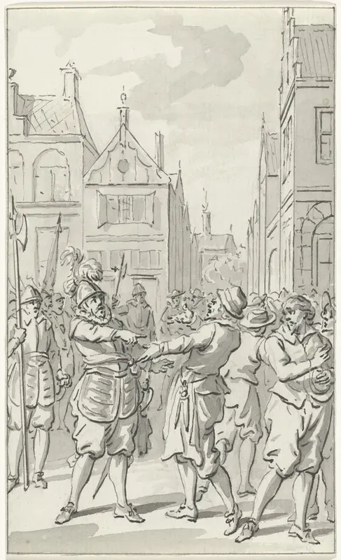 Moedig antwoord van hopman Johan van den Kornput, de verdediger van Steenwijk, 1580 Wall Art by Jacobus Buys - High-Resolution Digital Print
