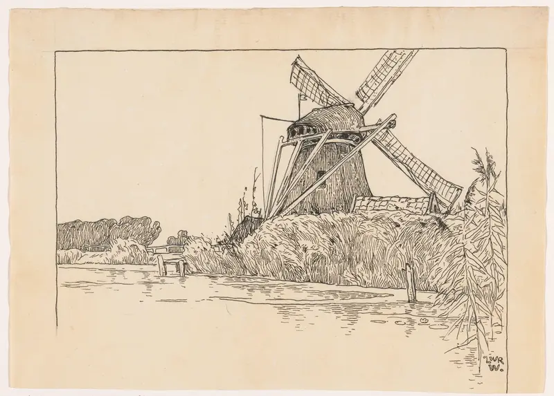 Molen aan een waterkant Wall Art by Unknown - High-Resolution Digital Print