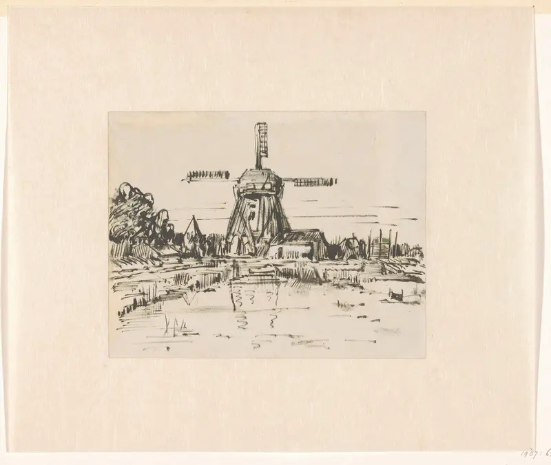 Molen aan het water Wall Art by Jan Paul Valkema Blouw - High-Resolution Digital Print