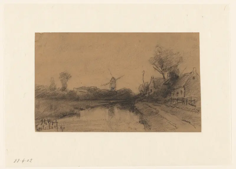 Molen aan het water bij Kortenhoef Wall Art by Unknown - High-Resolution Digital Print