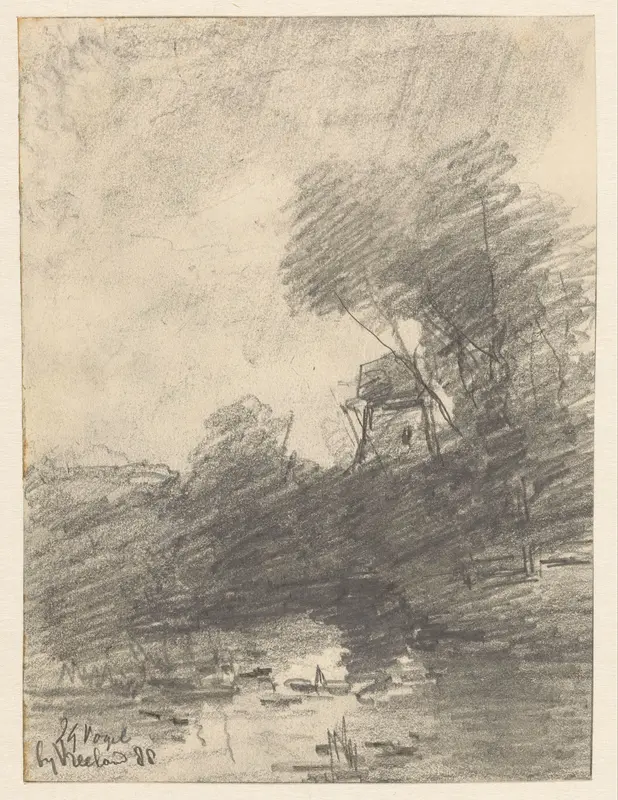 Molen tussen bomen bij Vreeland Wall Art by Unknown - High-Resolution Digital Print