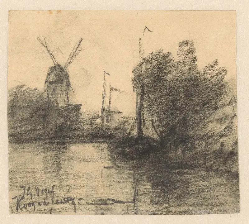 Molens aan het water bij Koog aan de Zaan Wall Art by Unknown - High-Resolution Digital Print