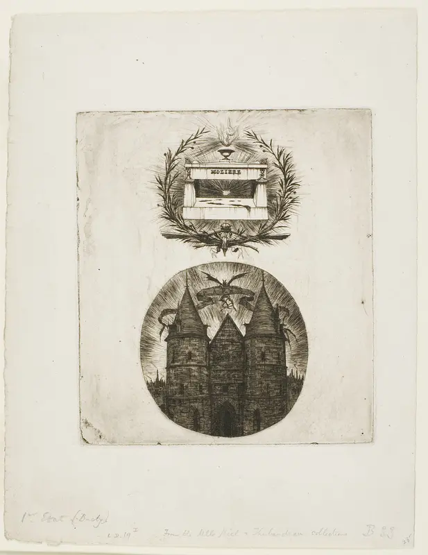 Molière's Tomb, Père-Lachaise Cemetery, Paris and the Old Gate of the Palais de Justice, Paris