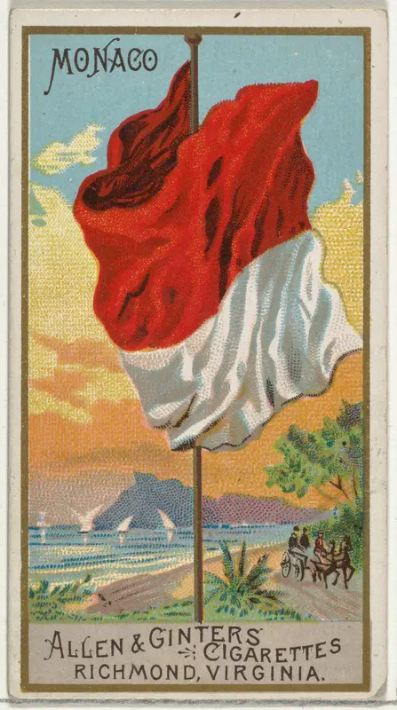 Monaco, from Flags of All Nations, Series 2 (N10) for Allen & Ginter Cigarettes Brands Wall Art by Allen & Ginter - High-Resolution Digital Print
