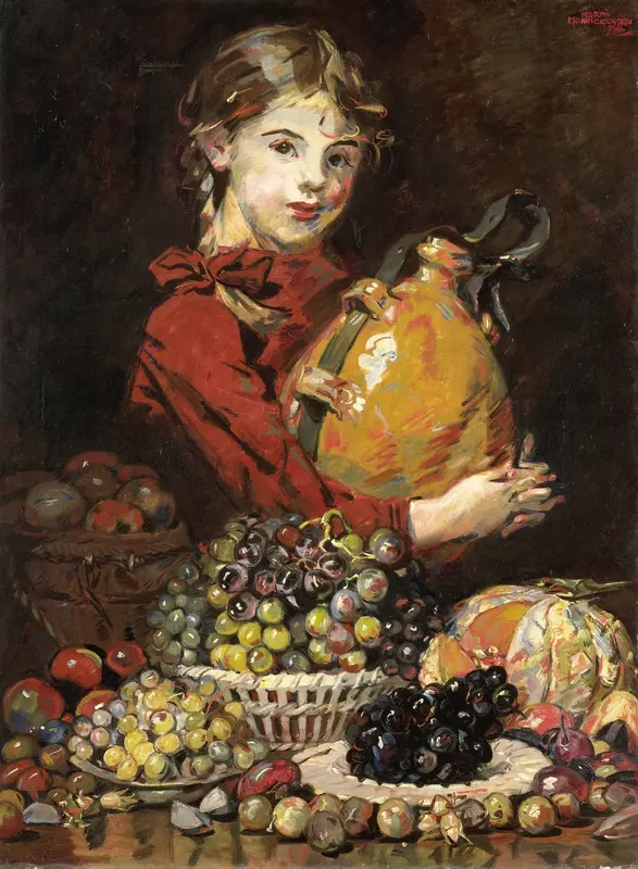 Monarosa, dochter van de schilder, als fruitverkoopster Wall Art by Martin Monnickendam - High-Resolution Digital Print
