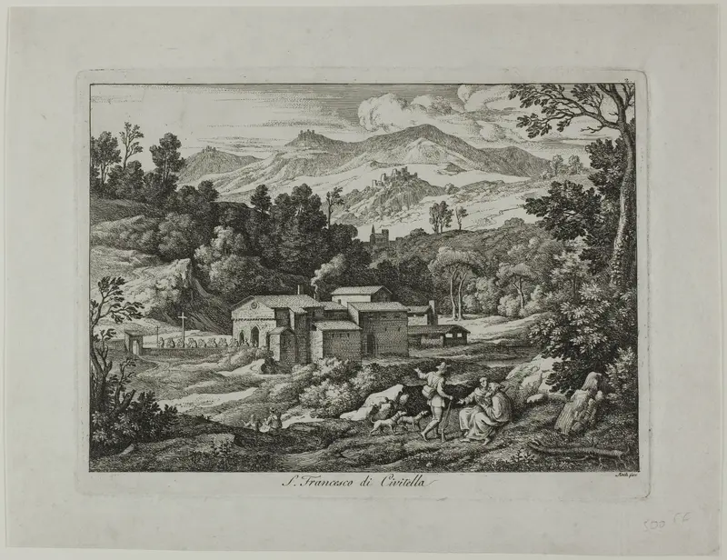 Monastery of San Francesco di Civitella in the Sabine Mountains Wall Art by Joseph Anton Koch - High-Resolution Digital Print