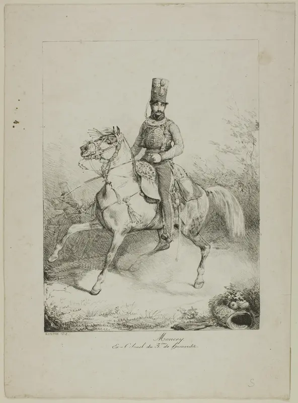 Moncey, Ex-colonel of the 3rd Hussar Regiment Wall Art by Eugène Louis Lami - High-Resolution Digital Print