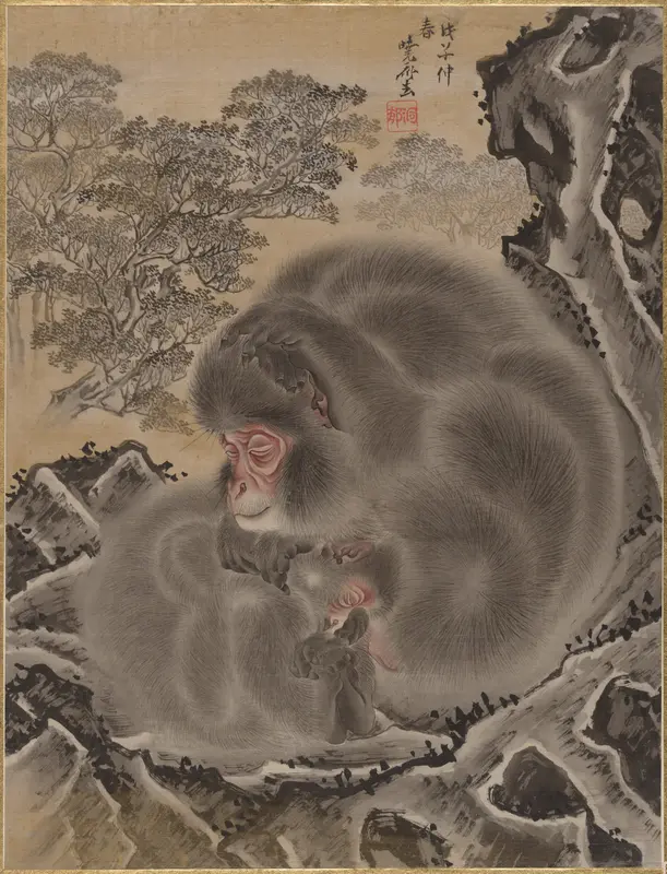 Monkeys Wall Art by Kawanabe Kyōsai 河鍋暁斎 - High-Resolution Digital Print