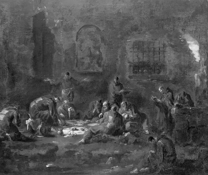 Monks at Supper Wall Art by Alessandro Magnasco - High-Resolution Digital Print