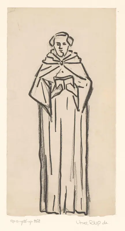 Monnik met boek Wall Art by Reinier Willem Petrus de Vries (1874-1953) - High-Resolution Digital Print